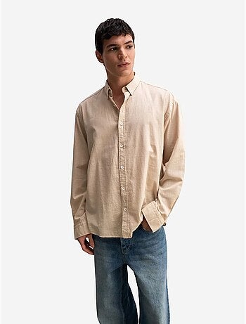 Camicia oversize in cotone con bottoni giesto