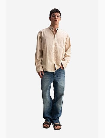 Camicia oversize in cotone con bottoni giesto