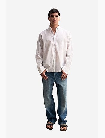 Camicia oversize in cotone con bottoni giesto