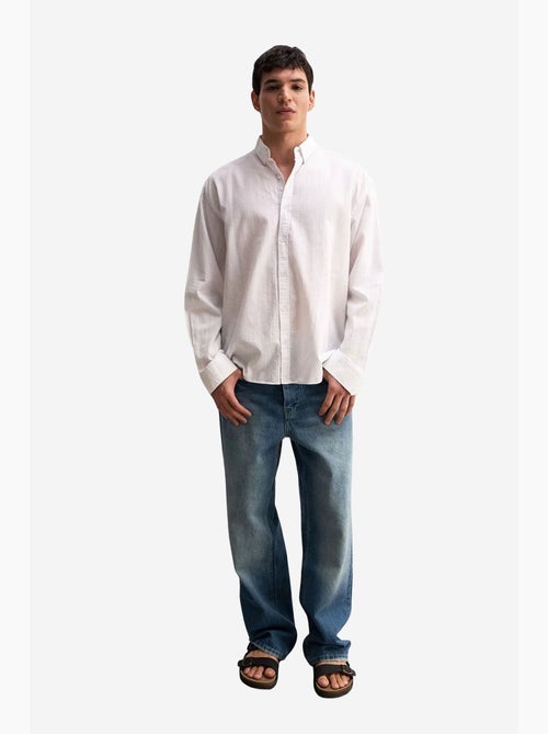 Camicia oversize in cotone con bottoni giesto - Kiabi Camicia oversize in cotone con bottoni giesto - Kiabi