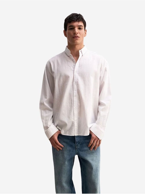 Camicia oversize in cotone con bottoni giesto - Kiabi Camicia oversize in cotone con bottoni giesto - Kiabi