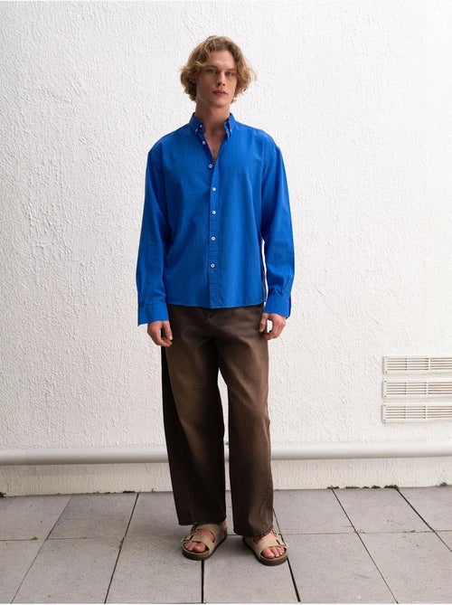 Camicia oversize in cotone con bottoni giesto - Kiabi Camicia oversize in cotone con bottoni giesto - Kiabi