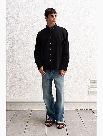 Camicia oversize in cotone con bottoni giesto