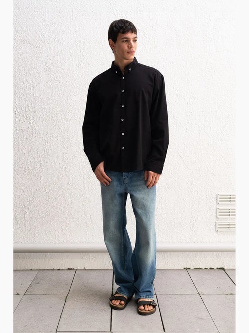 Camicia oversize in cotone con bottoni giesto - Kiabi Camicia oversize in cotone con bottoni giesto - Kiabi