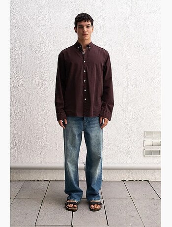 Camicia oversize in cotone con bottoni giesto