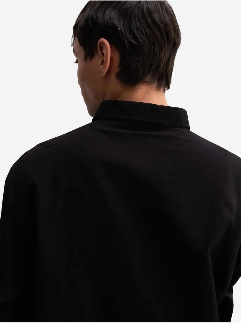 Camicia oversize in cotone con bottoni giesto Nero - Kiabi