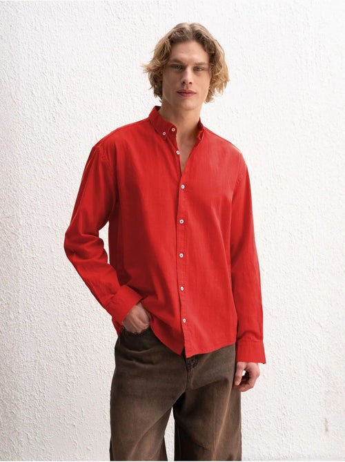 Camicia oversize in cotone con bottoni giesto - Kiabi