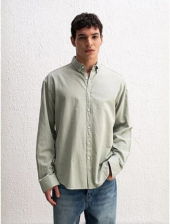 Camicia oversize in cotone con bottoni giesto