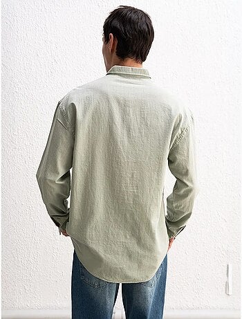 Camicia oversize in cotone con bottoni giesto