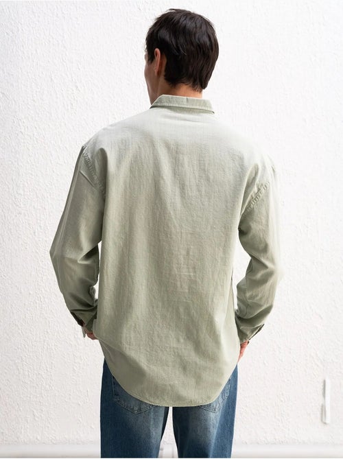 Camicia oversize in cotone con bottoni giesto - Kiabi Camicia oversize in cotone con bottoni giesto - Kiabi