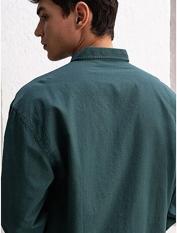 Camicia oversize in cotone con bottoni giesto