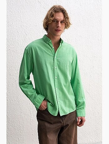 Camicia oversize in cotone con bottoni giesto