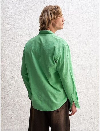 Camicia oversize in cotone con bottoni giesto