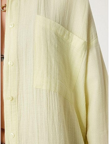 Camicia oversize in cotone testurizzato con taschino istanbul