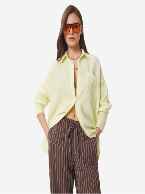 Camicia oversize in cotone testurizzato con taschino istanbul - Kiabi Camicia oversize in cotone testurizzato con taschino istanbul - Kiabi