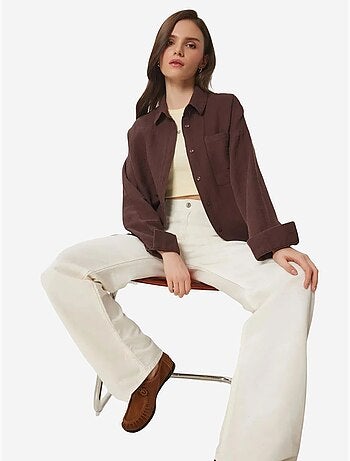 Camicia oversize in cotone testurizzato con taschino istanbul