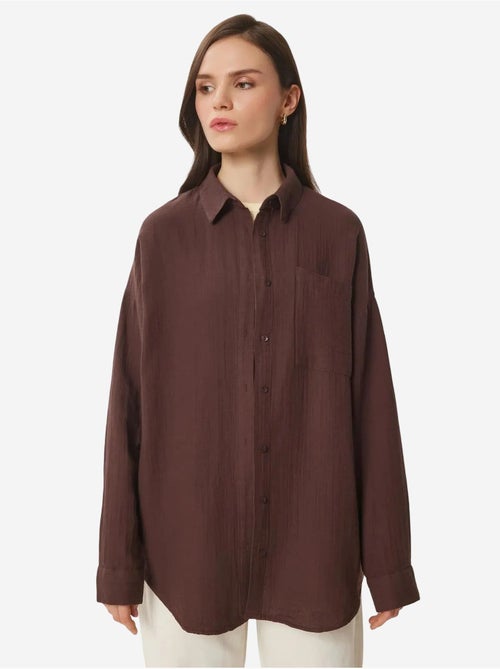 Camicia oversize in cotone testurizzato con taschino istanbul - Kiabi Camicia oversize in cotone testurizzato con taschino istanbul - Kiabi