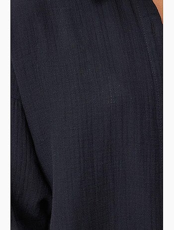 Camicia oversize in cotone testurizzato con taschino istanbul