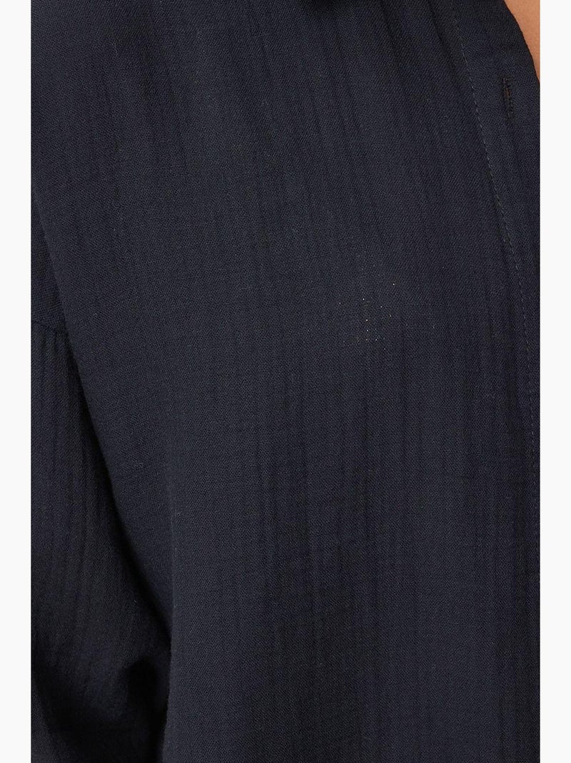 Camicia oversize in cotone testurizzato con taschino istanbul Nero - Kiabi