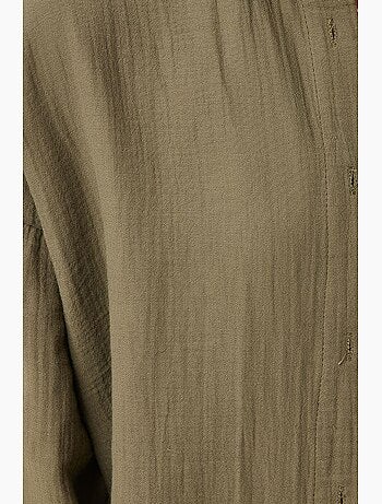 Camicia oversize in cotone testurizzato con taschino istanbul