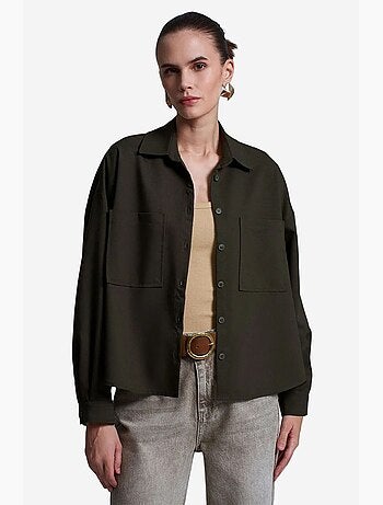 Camicia oversize in crêpe con abbottonatura frontale dilvin