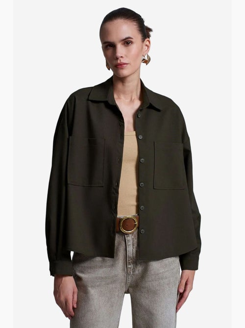 Camicia oversize in crêpe con abbottonatura frontale dilvin - Kiabi Camicia oversize in crêpe con abbottonatura frontale dilvin - Kiabi