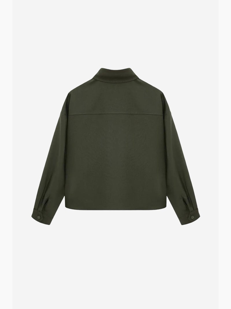 Camicia oversize in crêpe con abbottonatura frontale dilvin Cachi - Kiabi