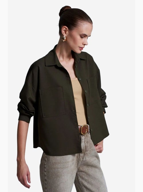 Camicia oversize in crêpe con abbottonatura frontale dilvin - Kiabi Camicia oversize in crêpe con abbottonatura frontale dilvin - Kiabi