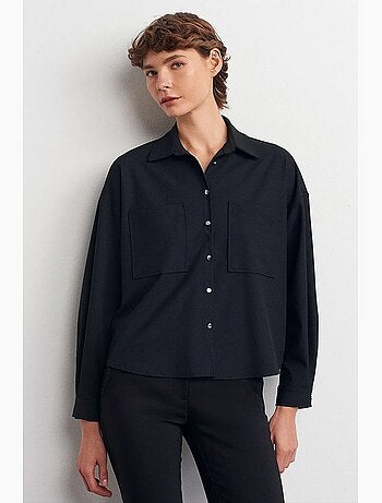 Camicia oversize in crêpe con abbottonatura frontale dilvin