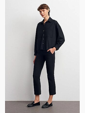 Camicia oversize in crêpe con abbottonatura frontale dilvin