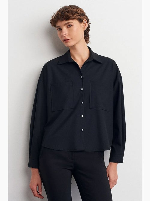 Camicia oversize in crêpe con abbottonatura frontale dilvin - Kiabi Camicia oversize in crêpe con abbottonatura frontale dilvin - Kiabi