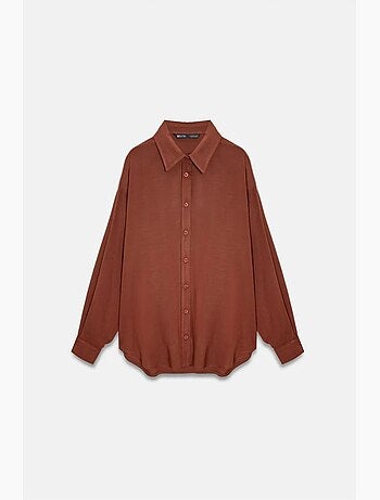 Camicia oversize in crêpe con bottoni dilvin