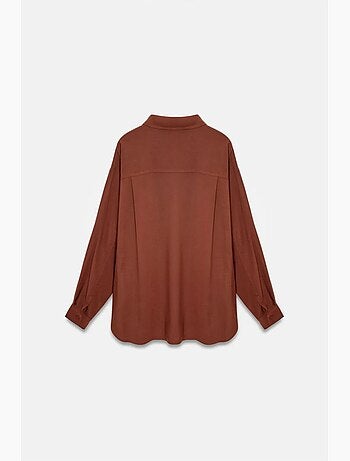 Camicia oversize in crêpe con bottoni dilvin