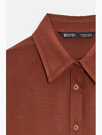 Camicia oversize in crêpe con bottoni dilvin