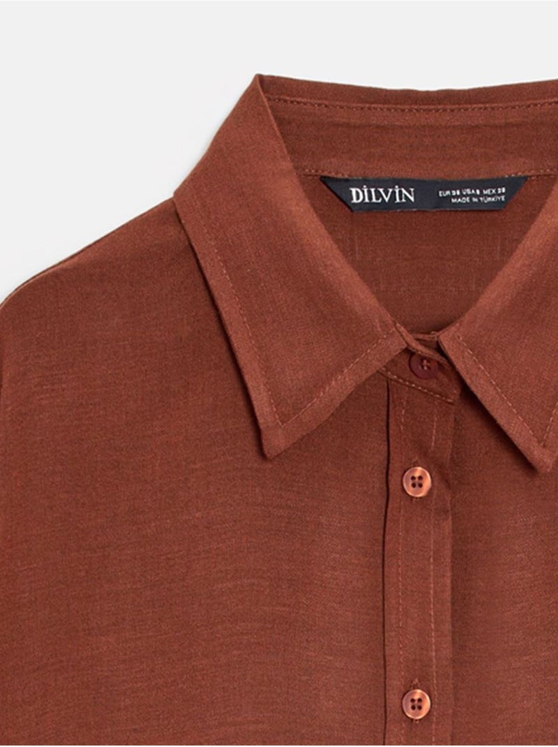 Camicia oversize in crêpe con bottoni Terracotta - Kiabi