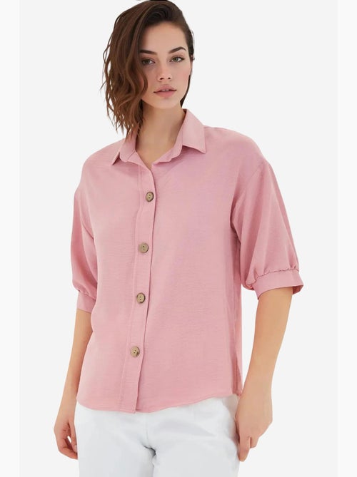Camicia oversize in lino a maniche corte bdart - Kiabi Camicia oversize in lino a maniche corte bdart - Kiabi
