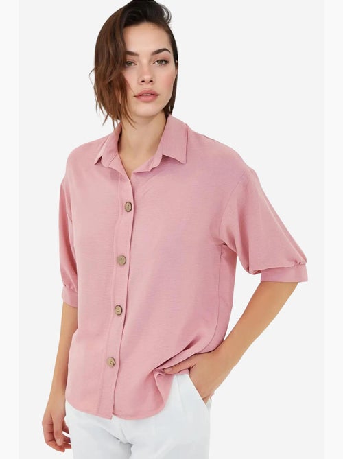 Camicia oversize in lino a maniche corte bdart - Kiabi Camicia oversize in lino a maniche corte bdart - Kiabi