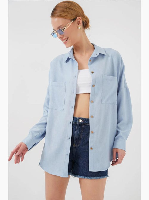 Camicia oversize in lino bdart - Kiabi Camicia oversize in lino bdart - Kiabi