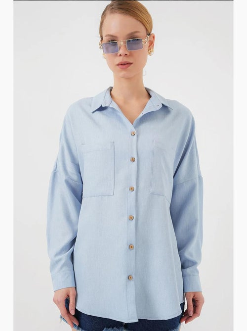 Camicia oversize in lino bdart - Kiabi Camicia oversize in lino bdart - Kiabi