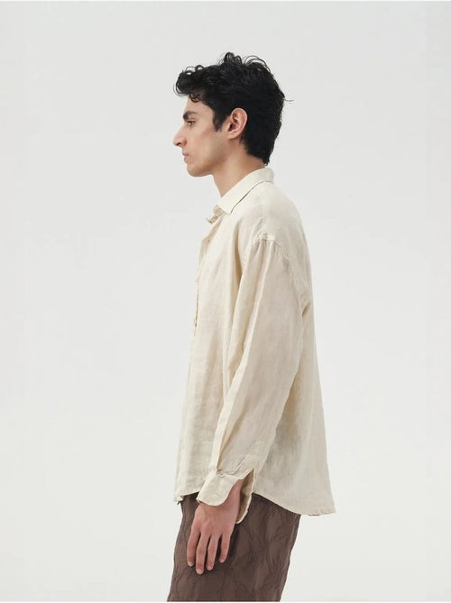 Camicia oversize in lino con bottoni giesto - Kiabi Camicia oversize in lino con bottoni giesto - Kiabi
