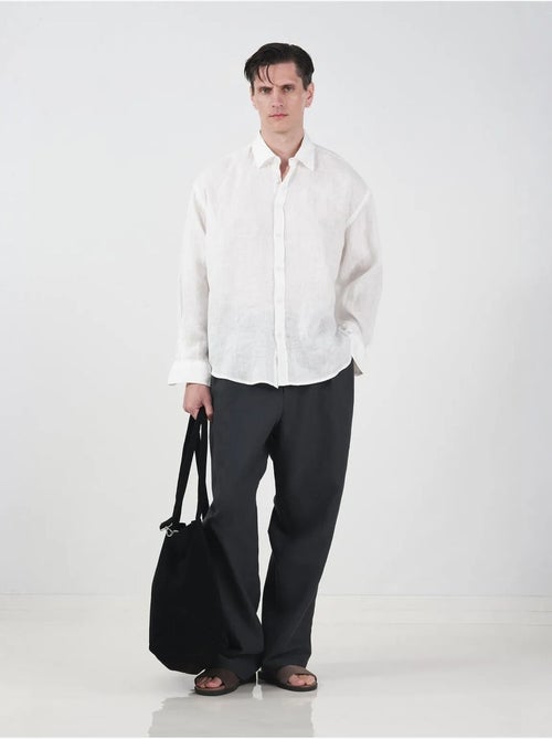 Camicia oversize in lino con bottoni giesto - Kiabi Camicia oversize in lino con bottoni giesto - Kiabi