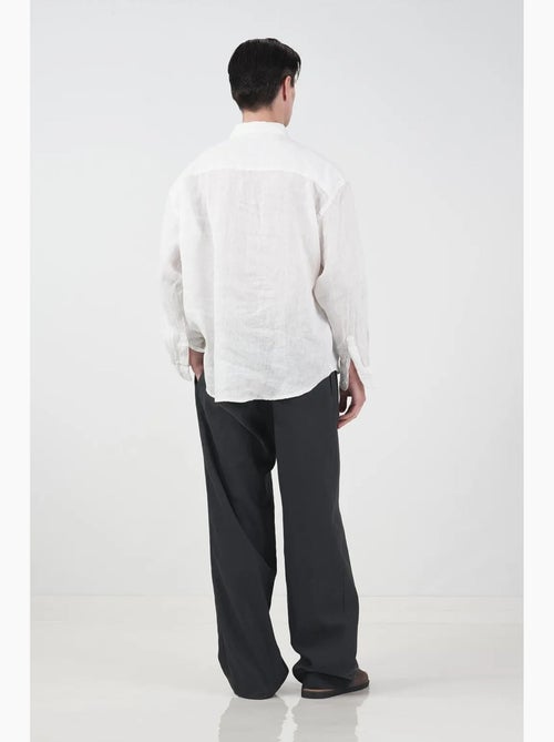 Camicia oversize in lino con bottoni giesto - Kiabi Camicia oversize in lino con bottoni giesto - Kiabi