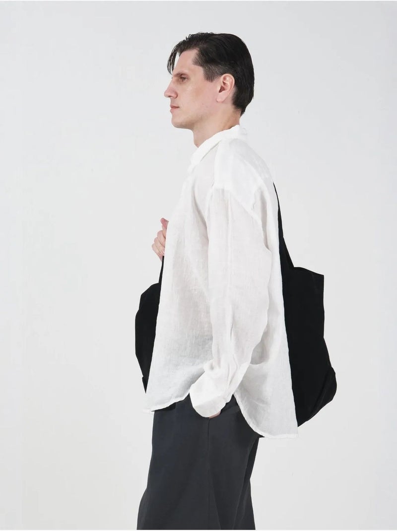 Camicia oversize in lino con bottoni giesto Bianco - Kiabi