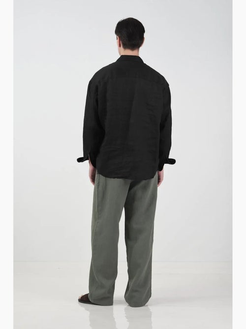 Camicia oversize in lino con bottoni giesto - Kiabi Camicia oversize in lino con bottoni giesto - Kiabi