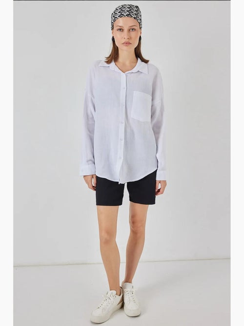 Camicia oversize in misto lino con dettagli tasche bdart - Kiabi