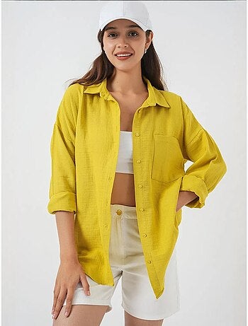 Camicia oversize in misto lino con dettagli tasche bdart