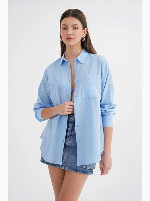 Camicia oversize in misto lino mixray - Kiabi Camicia oversize in misto lino mixray - Kiabi