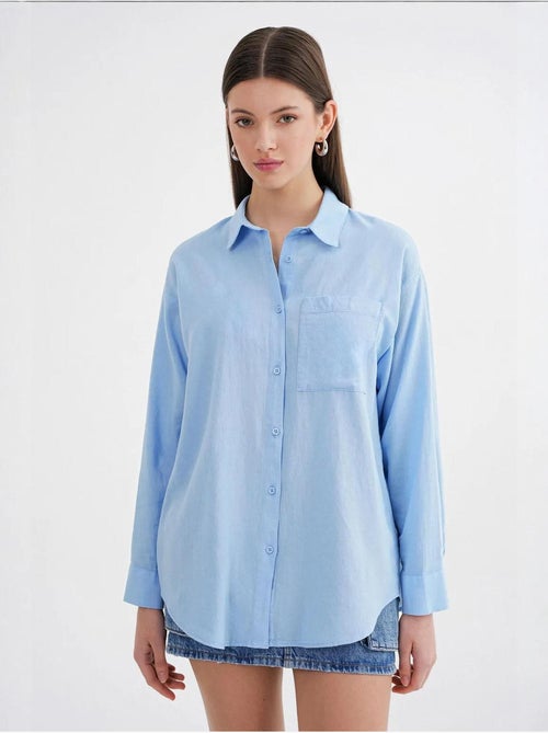 Camicia oversize in misto lino mixray - Kiabi Camicia oversize in misto lino mixray - Kiabi