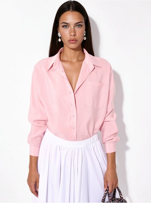Camicia oversize in misto modal-viscosa hiccup - Kiabi Camicia oversize in misto modal-viscosa hiccup - Kiabi