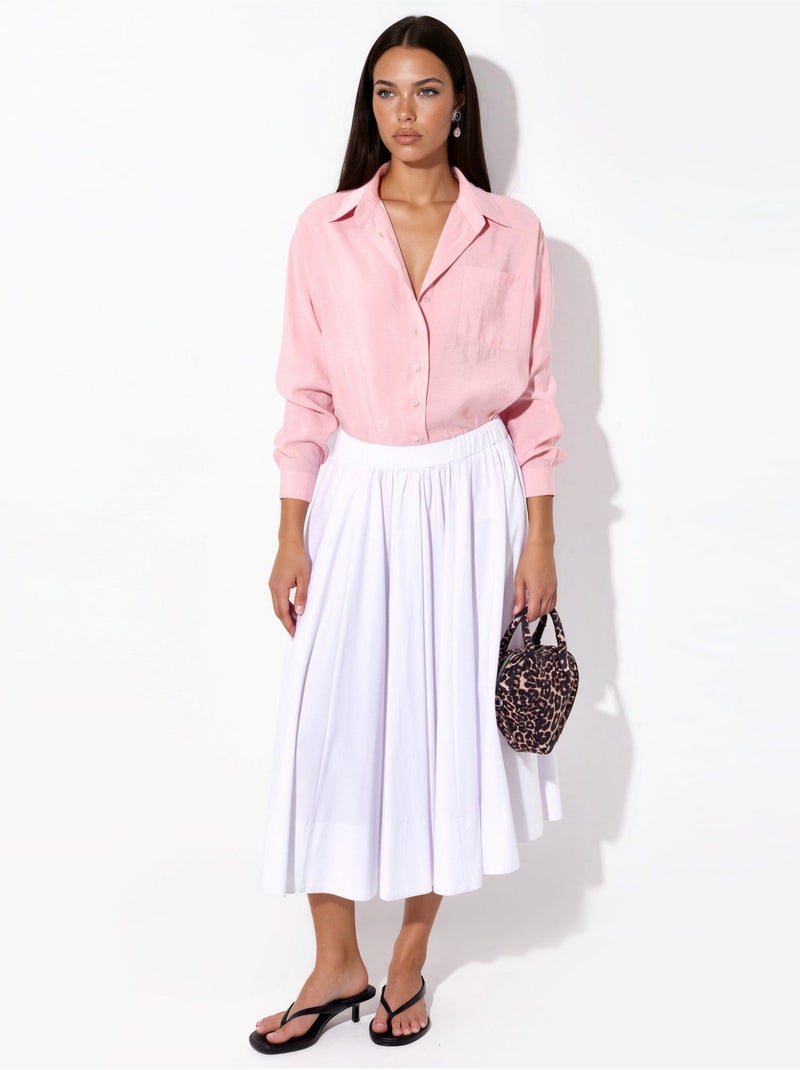 Camicia oversize in misto modal-viscosa hiccup Rosa confetto - Kiabi